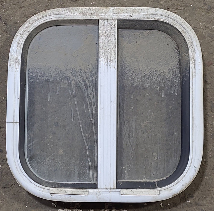 Used White Radius Opening Window : 15" W x 15" H x 1 3/4" D
