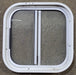 Used White Radius Opening Window : 15" W x 15" H x 1 3/4" D - Young Farts RV Parts