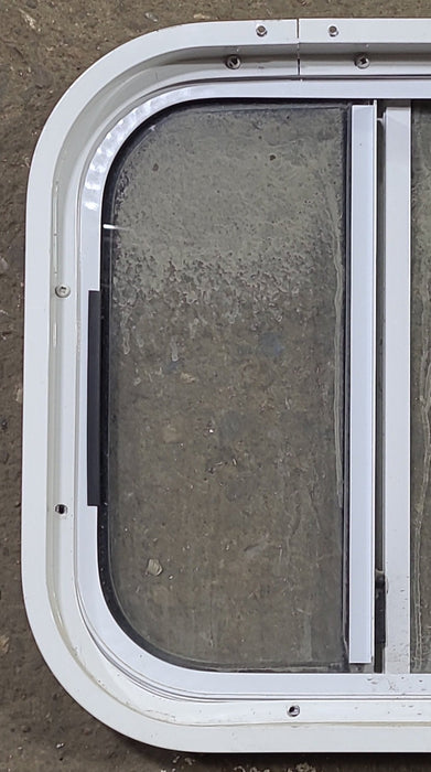 Used White Radius Opening Window : 15" W x 15" H x 1 3/4" D