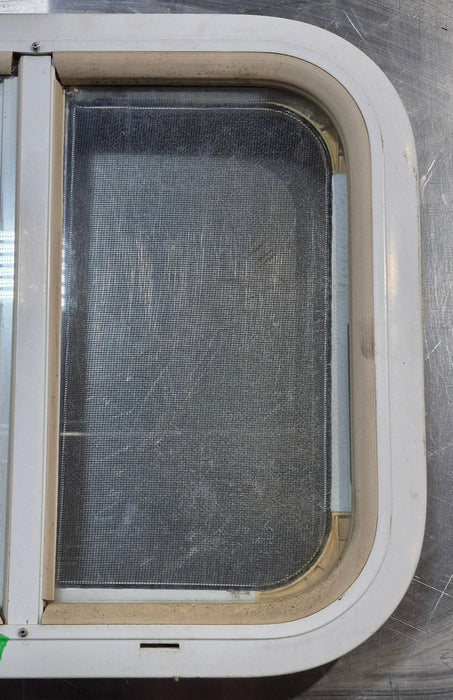 Used White Radius Opening Window : 17 1/2" W x 14 1/2" H x 1 7/8" D