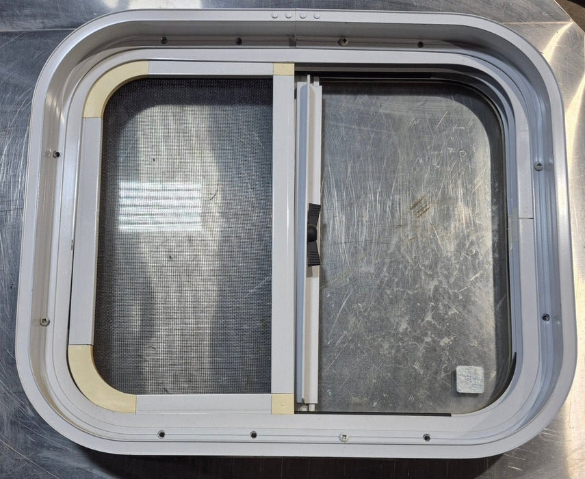 Used White Radius Opening Window : 17 1/2" W x 14 1/2" H x 1 7/8" D