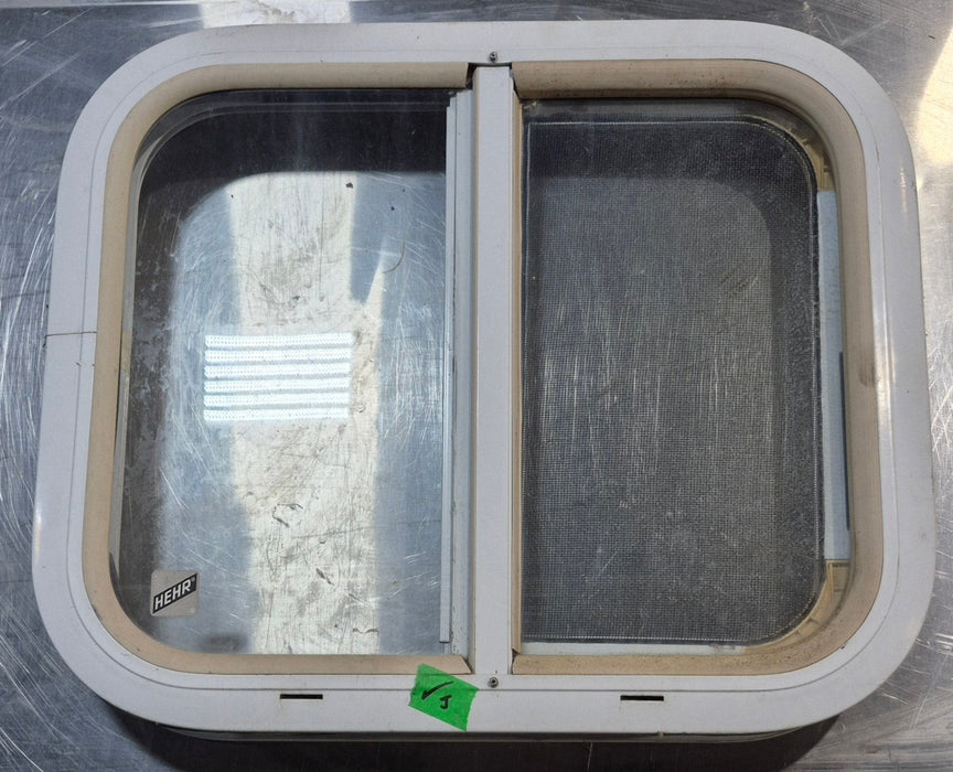 Used White Radius Opening Window : 17 1/2" W x 14 1/2" H x 1 7/8" D