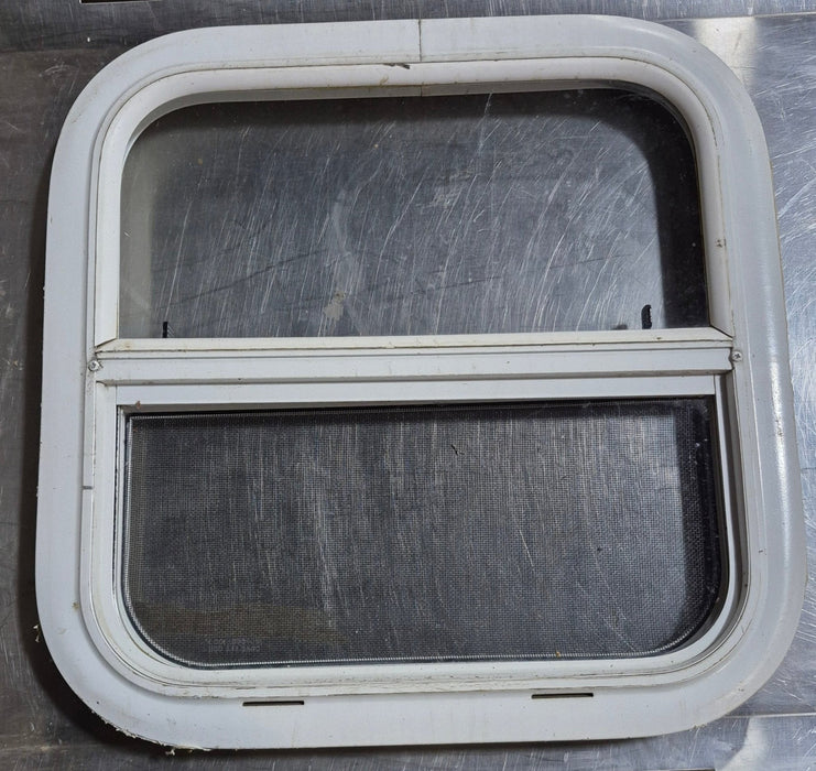 Used White Radius Opening Window : 17 1/2" W x 17 1/2" H x 1 1/8" D
