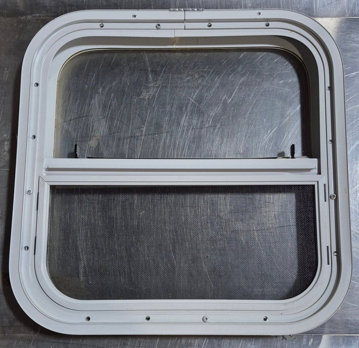 Used White Radius Opening Window : 17 1/2" W x 17 1/2" H x 1 1/8" D