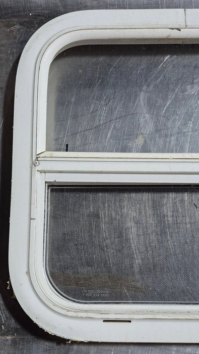 Used White Radius Opening Window : 17 1/2" W x 17 1/2" H x 1 1/8" D