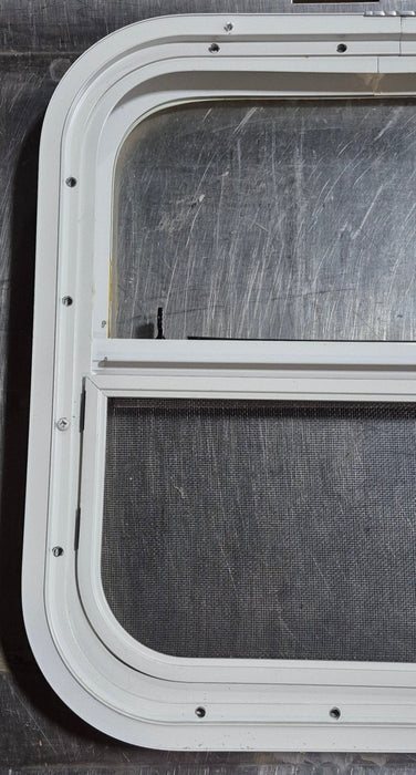 Used White Radius Opening Window : 17 1/2" W x 17 1/2" H x 1 1/8" D