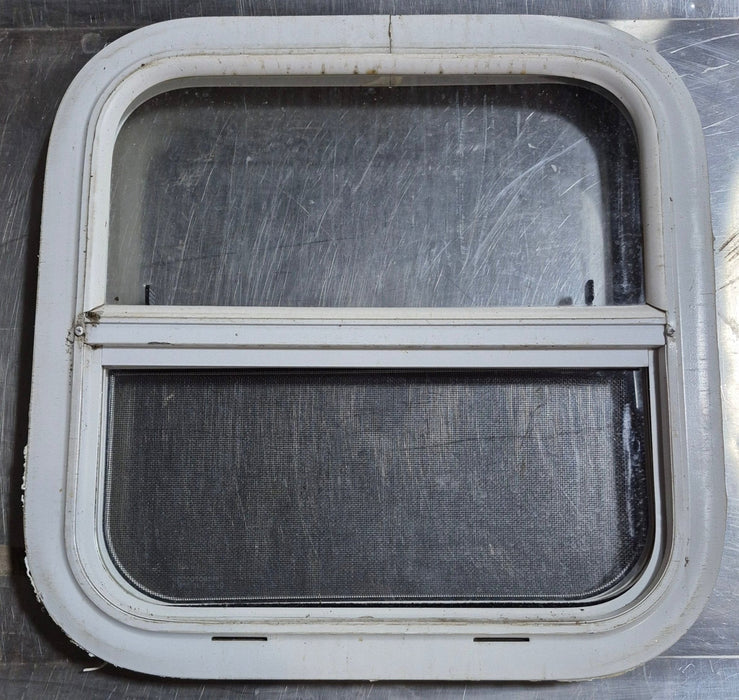 Used White Radius Opening Window : 17 1/2" W x 17 1/2" H x 1 1/8" D