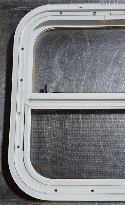 Used White Radius Opening Window : 17 1/2" W x 17 1/2" H x 1 1/8" D