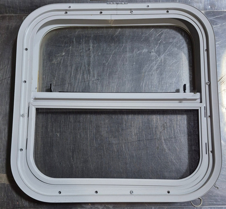 Used White Radius Opening Window : 17 1/2" W x 17 1/2" H x 1 1/8" D