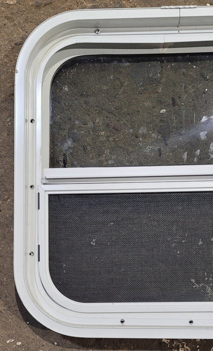 Used White Radius Opening Window : 17 1/2" W x 17 1/2" H x 1 7/8" D