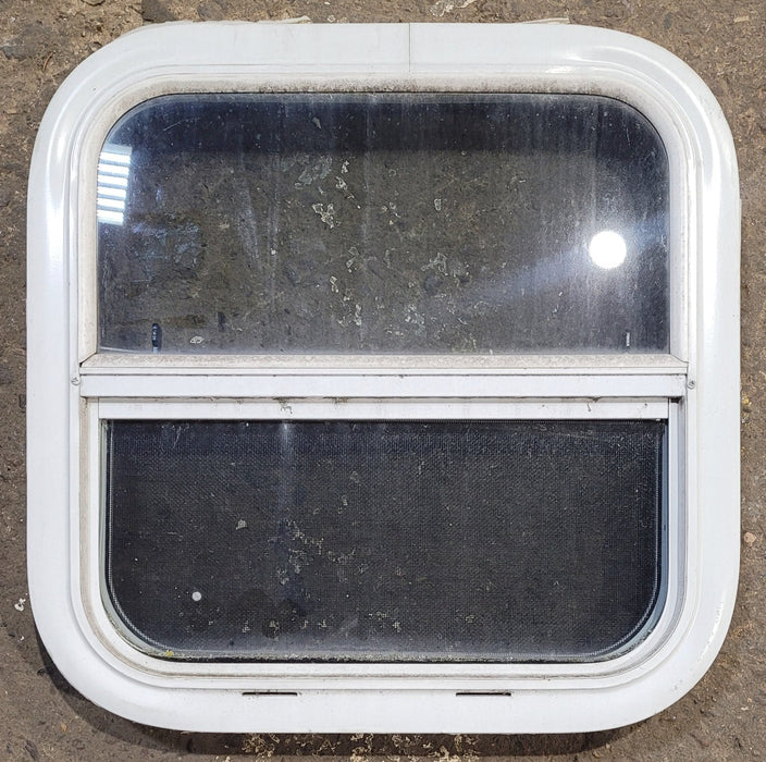 Used White Radius Opening Window : 17 1/2" W x 17 1/2" H x 1 7/8" D