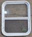 Used White Radius Opening Window : 17 1/2" W x 21 1/4" H x 1 7/8" D - Young Farts RV Parts