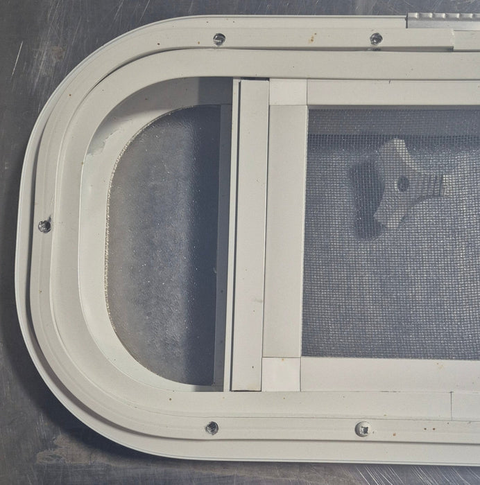Used White Radius Opening Window : 17 1/2" W x 8 1/2" H x 1 1/8" D