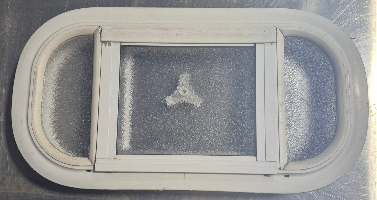 Used White Radius Opening Window : 17 1/2" W x 8 1/2" H x 1 1/8" D