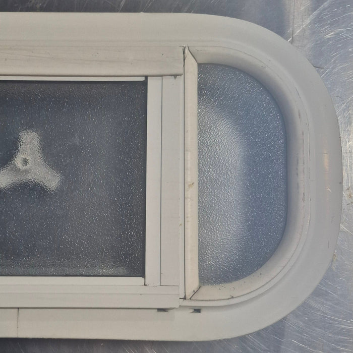 Used White Radius Opening Window : 17 1/2" W x 8 1/2" H x 1 1/8" D