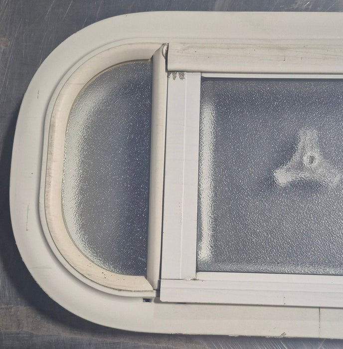 Used White Radius Opening Window : 17 1/2" W x 8 1/2" H x 1 1/8" D