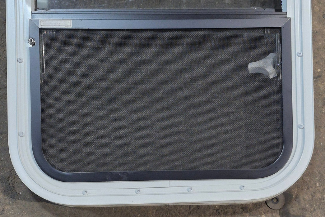 Used White Radius Opening Window : 17 1/4" W x 21 1/4" H x 1 3/4" D