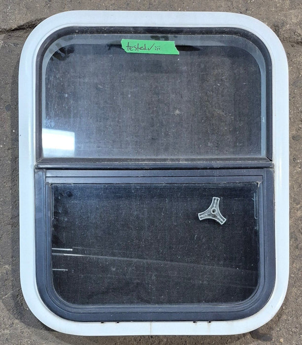 Used White Radius Opening Window : 17 1/4" W x 21 1/4" H x 1 3/4" D