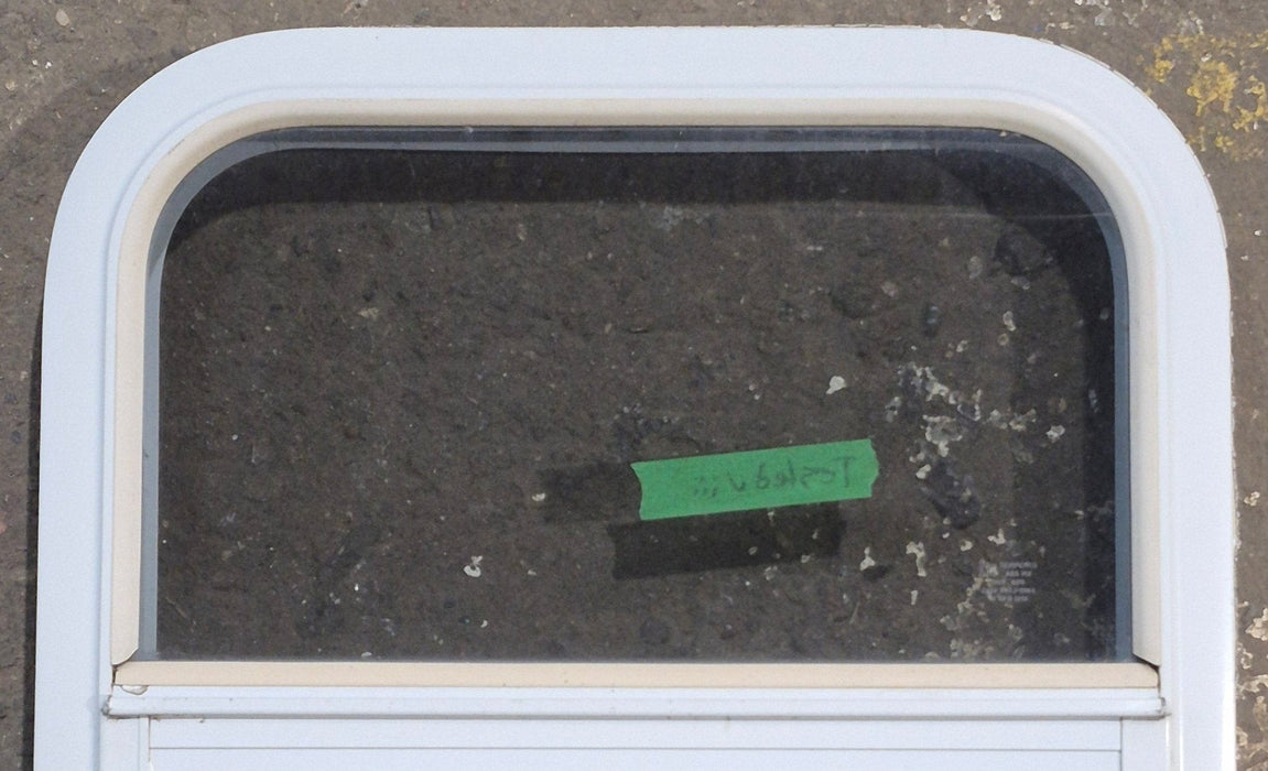 Used White Radius Opening Window : 17 1/4" W x 21 1/4" H x 1 3/4" D