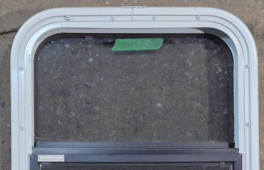 Used White Radius Opening Window : 17 1/4" W x 21 1/4" H x 1 3/4" D