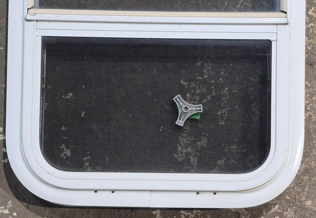 Used White Radius Opening Window : 17 1/4" W x 21 1/4" H x 1 3/4" D