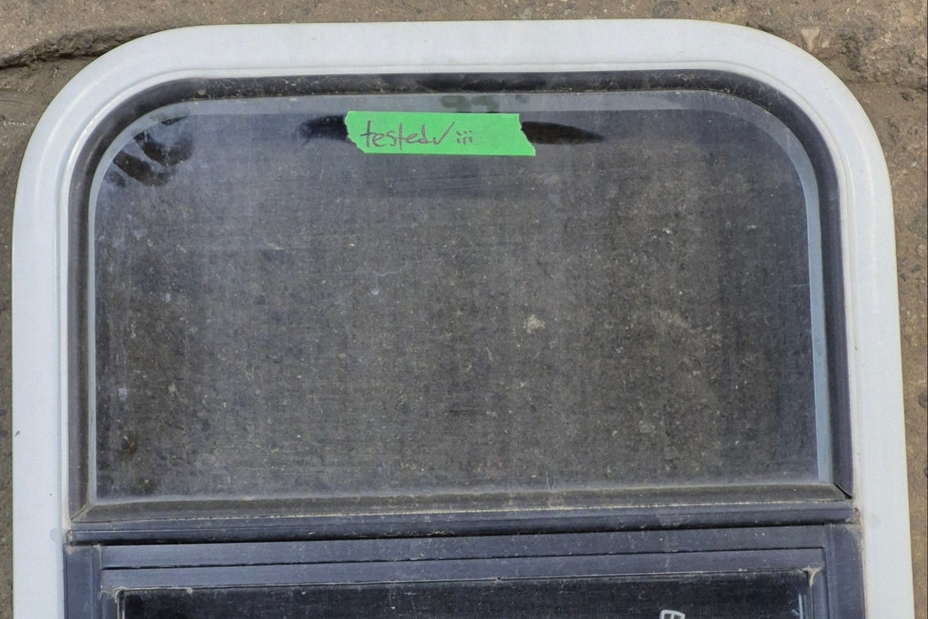 Used White Radius Opening Window : 17 1/4" W x 21 1/4" H x 1 3/4" D