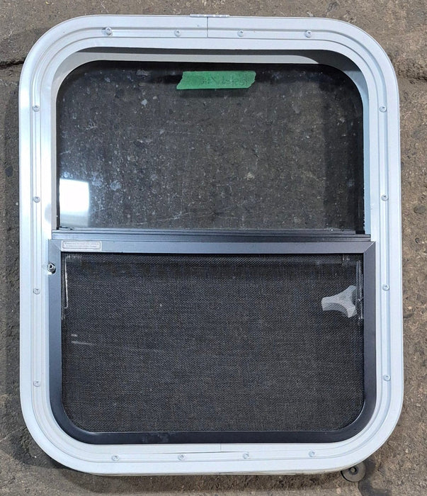 Used White Radius Opening Window : 17 1/4" W x 21 1/4" H x 1 3/4" D