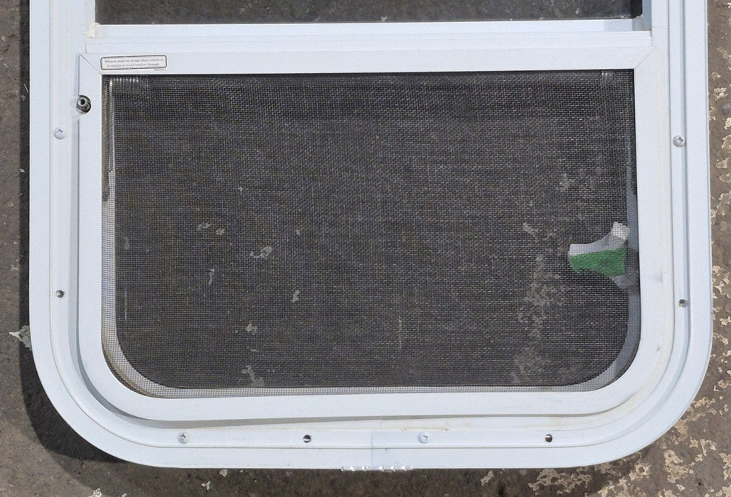 Used White Radius Opening Window : 17 1/4" W x 21 1/4" H x 1 3/4" D