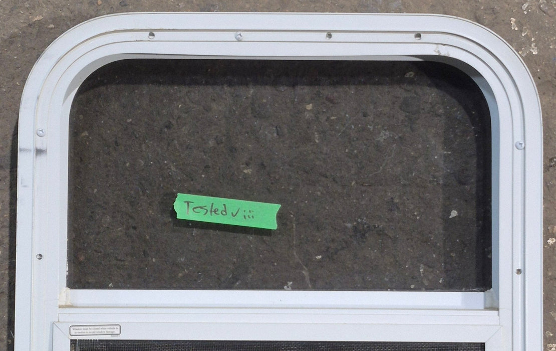 Used White Radius Opening Window : 17 1/4" W x 21 1/4" H x 1 3/4" D
