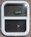 Used White Radius Opening Window : 17 1/4" W x 21 1/4" H x 1 3/4" D - Young Farts RV Parts