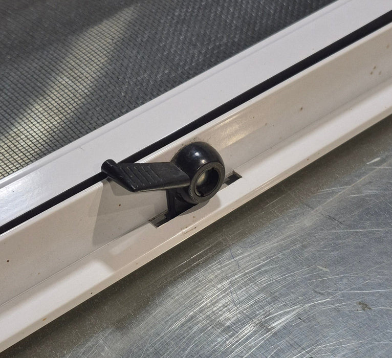 Used White Radius Opening Window : 18 1/4" W x 17 3/4" H x 1 3/4" D