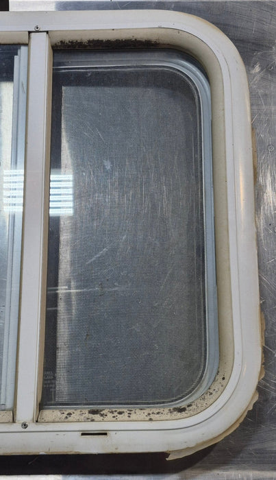 Used White Radius Opening Window : 18 1/4" W x 17 3/4" H x 1 3/4" D
