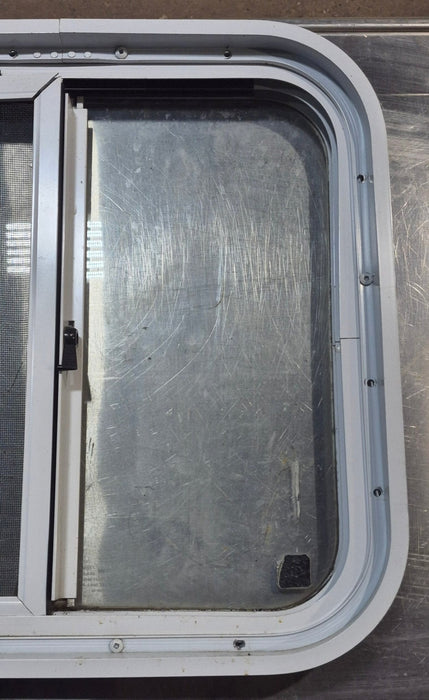 Used White Radius Opening Window : 18 1/4" W x 17 3/4" H x 1 3/4" D