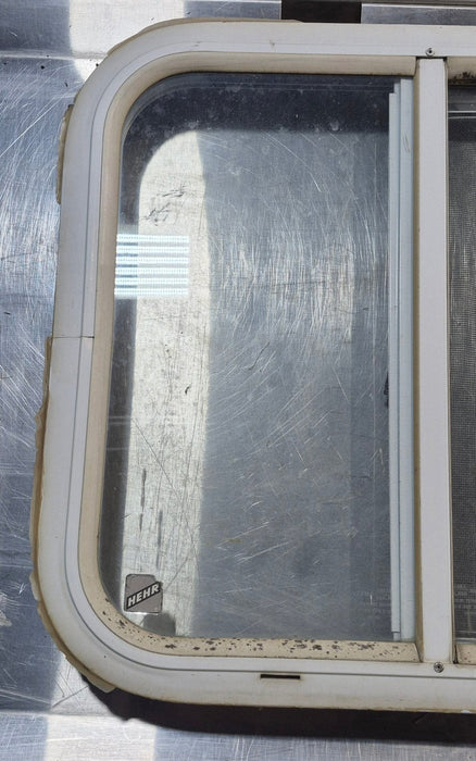 Used White Radius Opening Window : 18 1/4" W x 17 3/4" H x 1 3/4" D