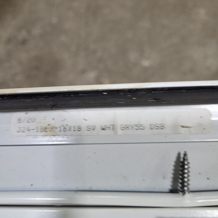 Used White Radius Opening Window : 18" X 18" X 2" D - Young Farts RV Parts