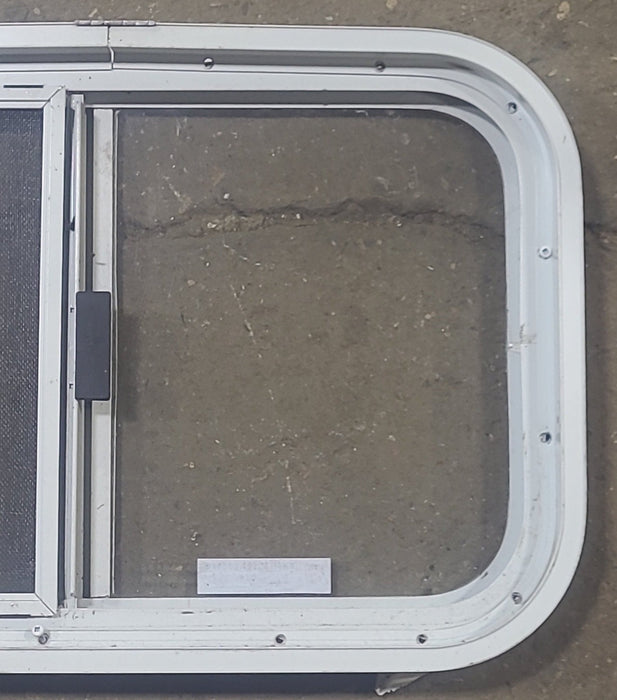 Used White Radius Opening Window : 23 1/2" W x 14 1/2" H x 1 7/8" D - Young Farts RV Parts