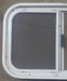 Used White Radius Opening Window : 23 1/2" W x 14 1/2" H x 1 7/8" D - Young Farts RV Parts