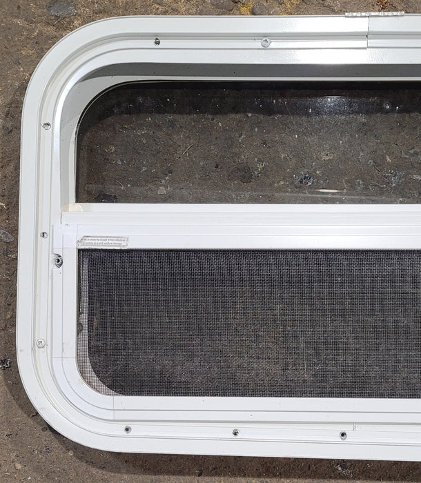 Used White Radius Opening Window : 23 1/2" W x 14 1/4" H x 1 7/8" D