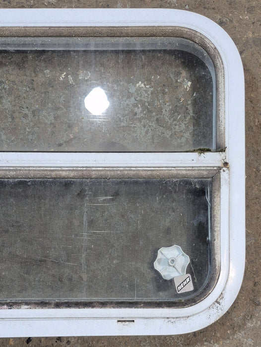 Used White Radius Opening Window : 23 1/2" W x 17 1/2" H x 1 7/8" D