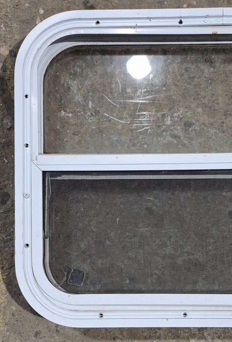 Used White Radius Opening Window : 23 1/2" W x 17 1/2" H x 1 7/8" D