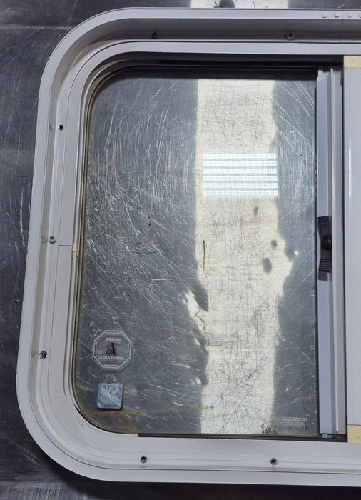 Used White Radius Opening Window : 23 1/2" W x 17 1/2" H x 1 7/8" D