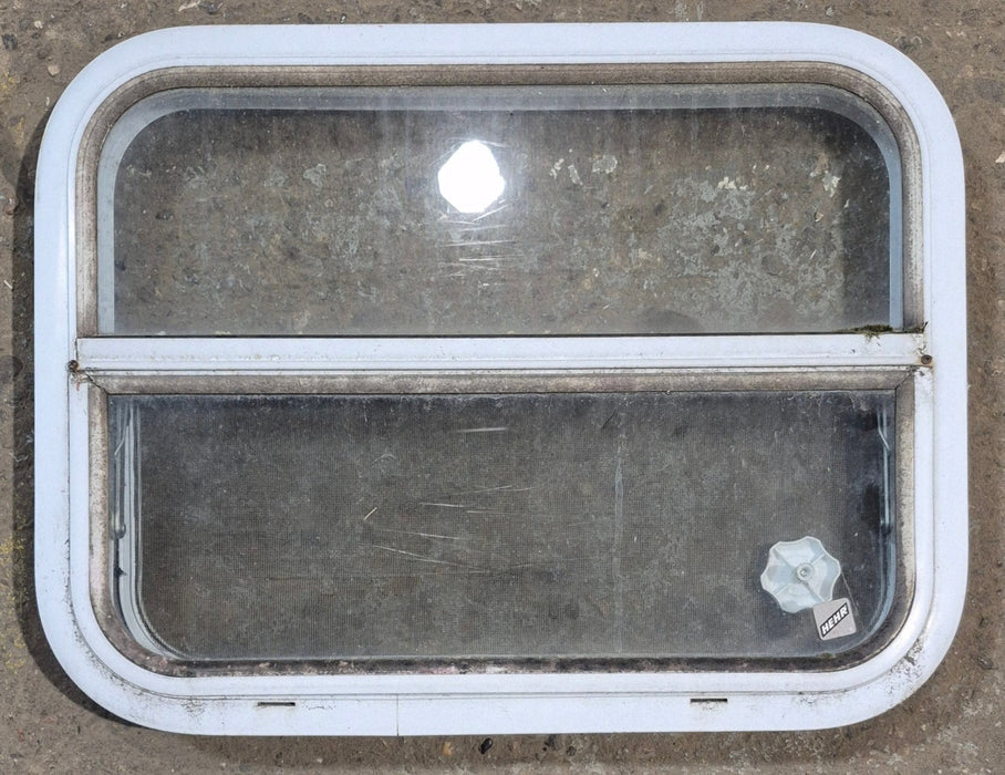 Used White Radius Opening Window : 23 1/2" W x 17 1/2" H x 1 7/8" D