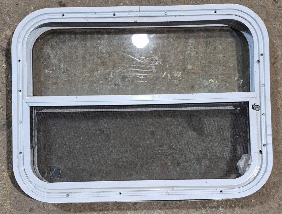 Used White Radius Opening Window : 23 1/2" W x 17 1/2" H x 1 7/8" D