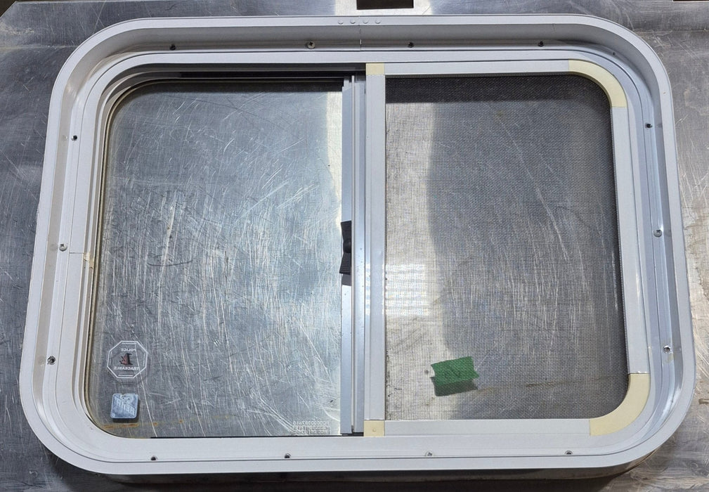Used White Radius Opening Window : 23 1/2" W x 17 1/2" H x 1 7/8" D