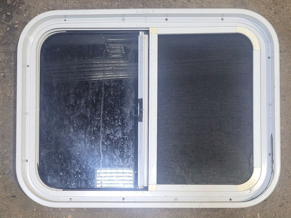 Used White Radius Opening Window : 23 1/2" W x 17 1/2" H x 2" D