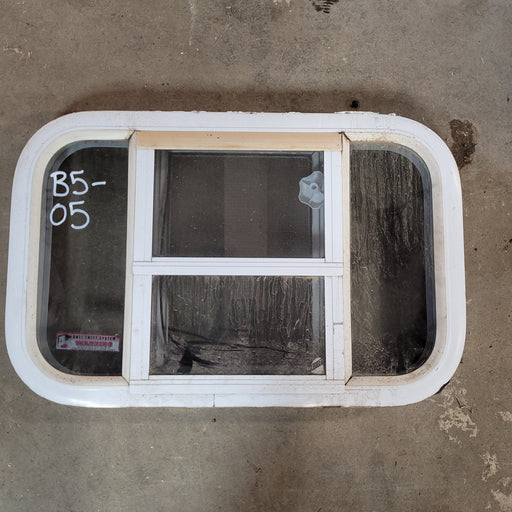 Used White Radius Opening Window : 23 1/2 X 14 3/4 X 2" D - Young Farts RV Parts
