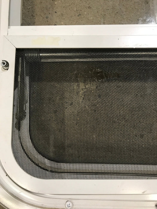 Used White Radius Opening Window : 23 1/4" W X 14 1/2" H X 1 1/2" D