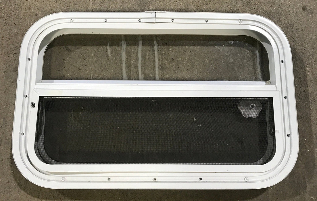 Used White Radius Opening Window : 23 1/4" W X 14 1/2" H X 1 1/2" D