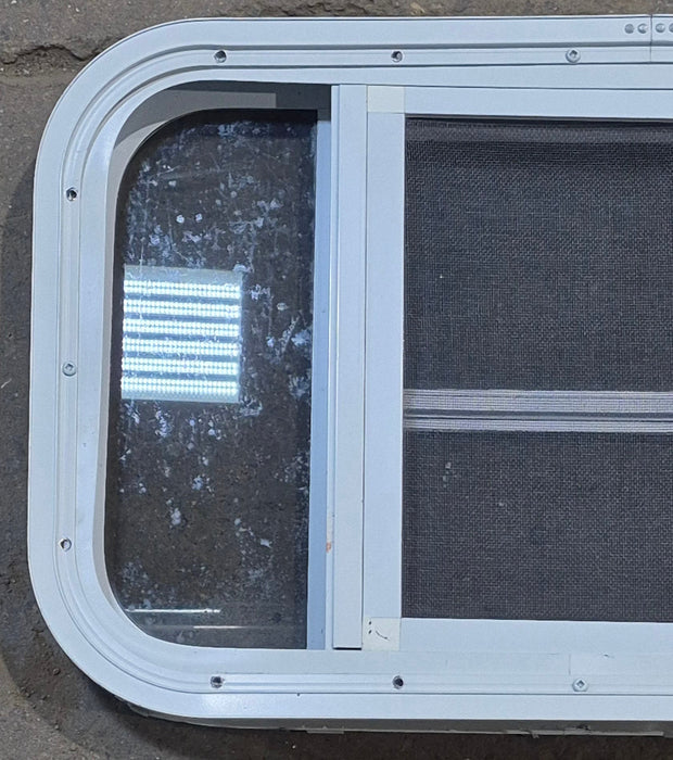 Used White Radius Opening Window : 23 1/4" W x 14 1/2" H x 1 7/8" D
