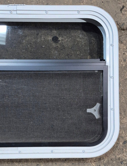Used White Radius Opening Window : 23 1/4" W x 17 1/4" H x 1 3/4" D